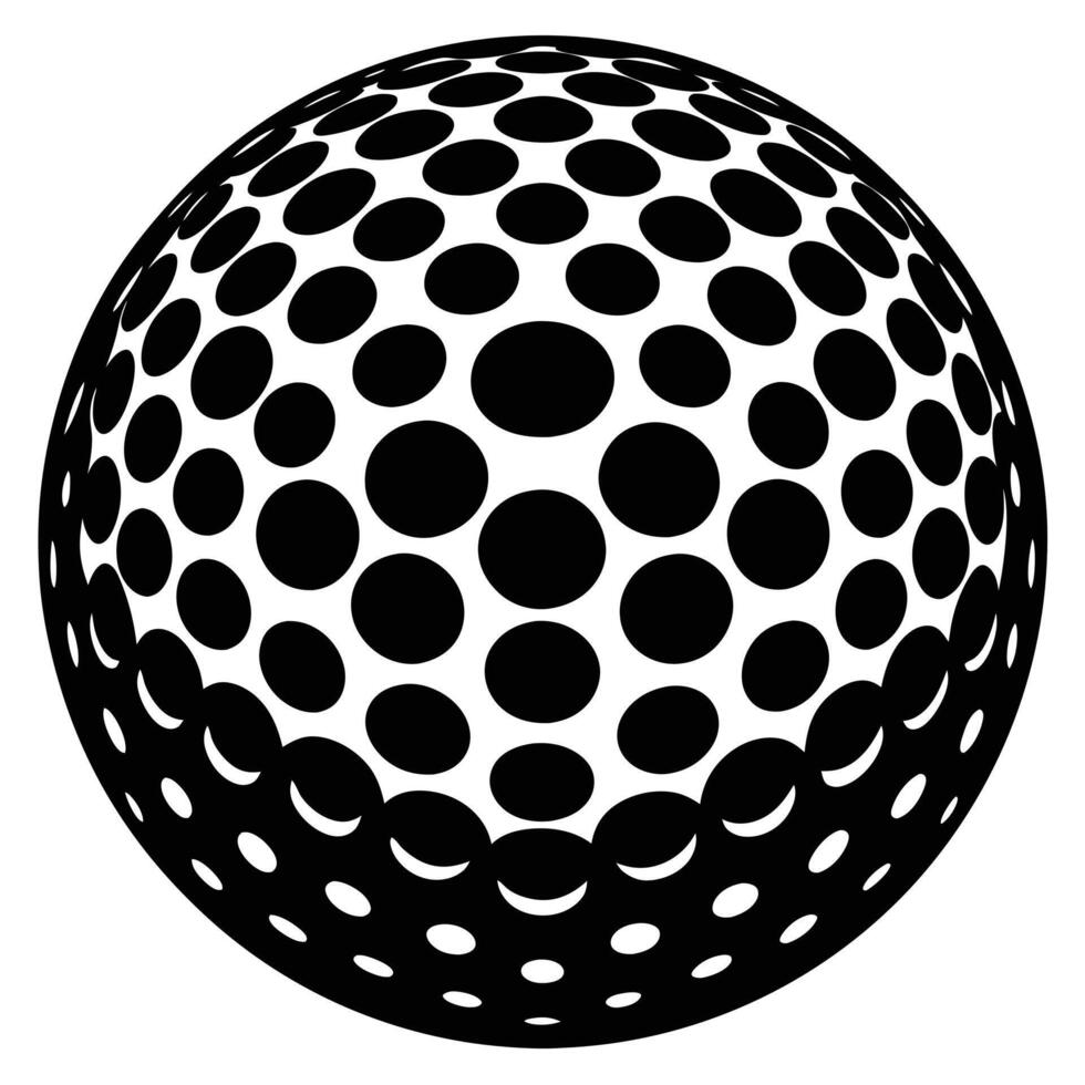 Golf Ball Silhouette on White Background vector