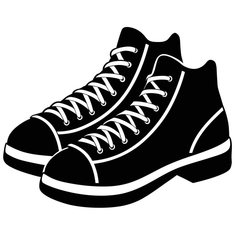 Hockey Shoes Silhouette on White Background vector