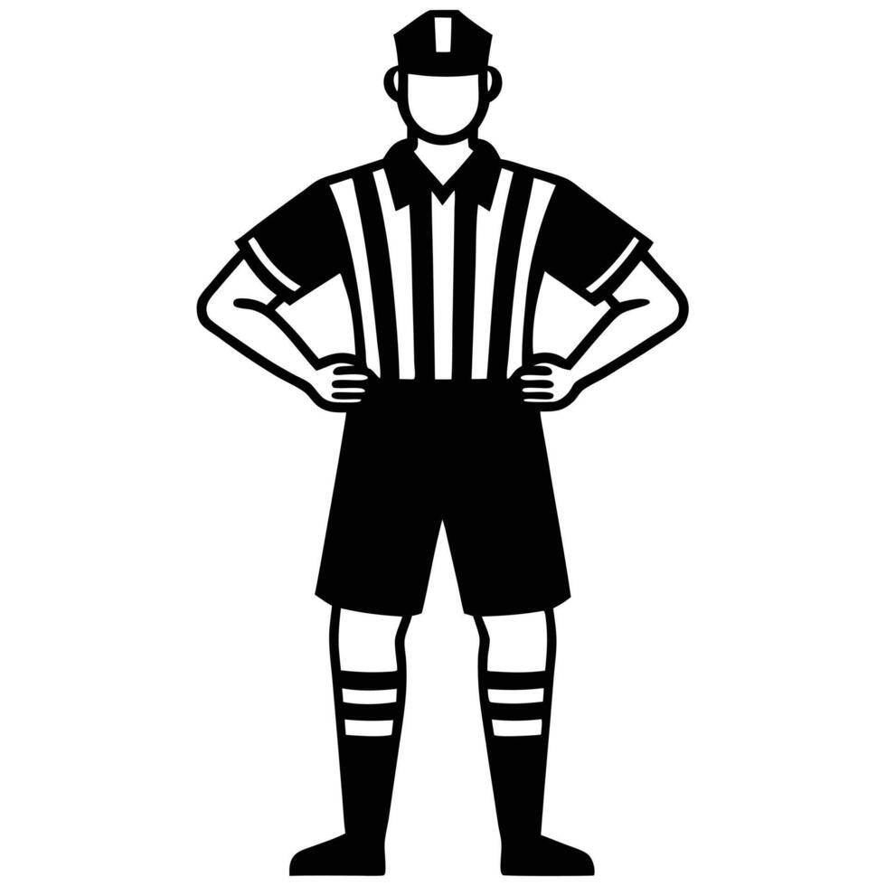 Rugby Referee Silhouette on White Background vector