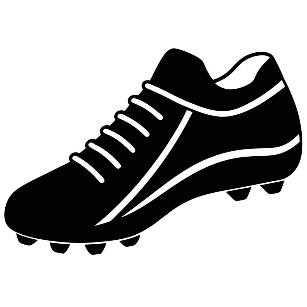 Rugby Shoes Silhouette on White Background vector