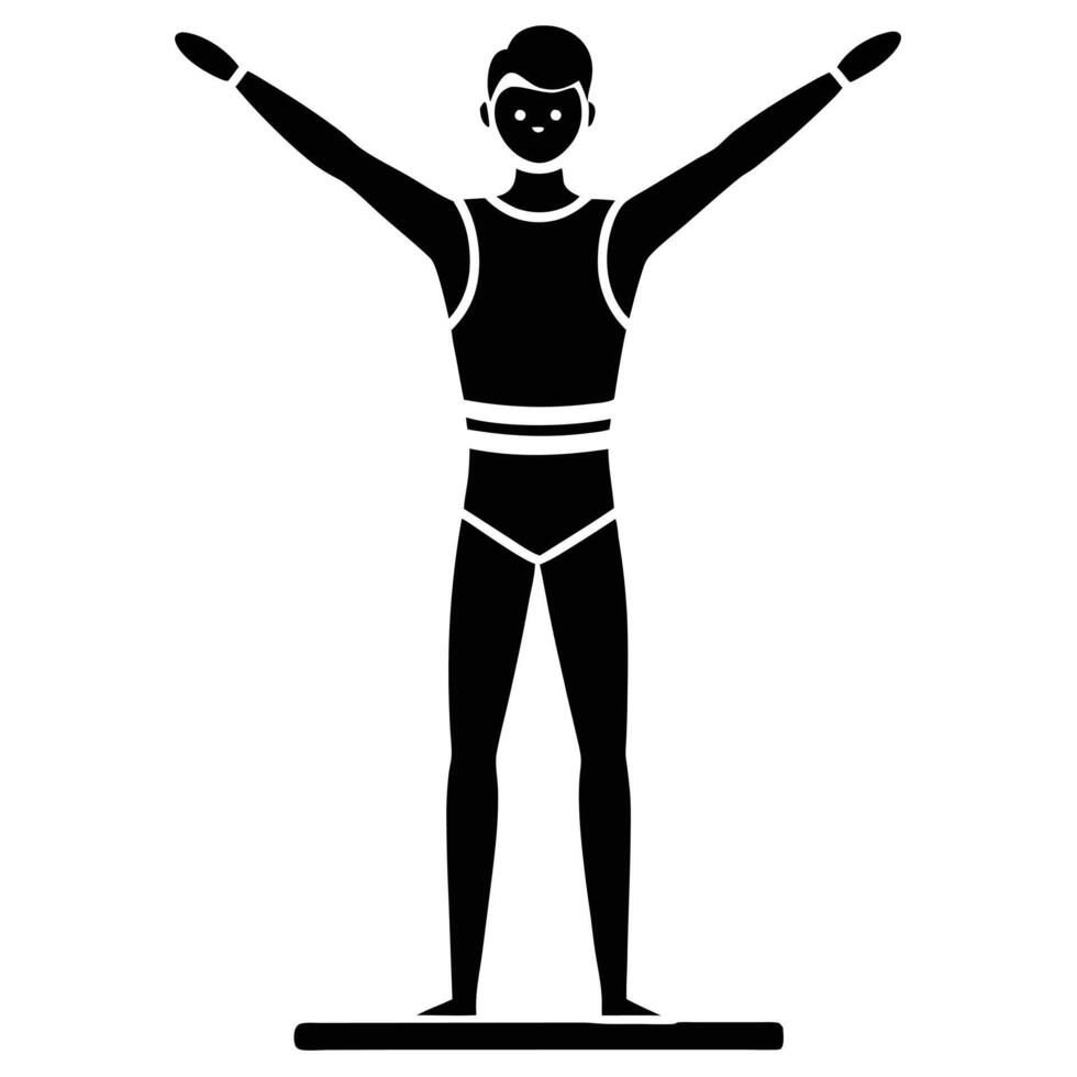 Gymnastics Coach Silhouette on White Background vector