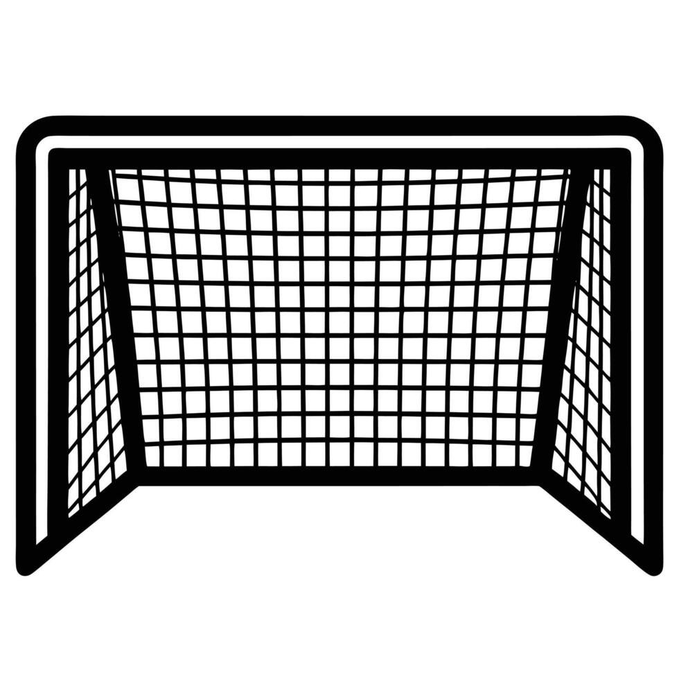 Football Goal Silhouette on White Background vector