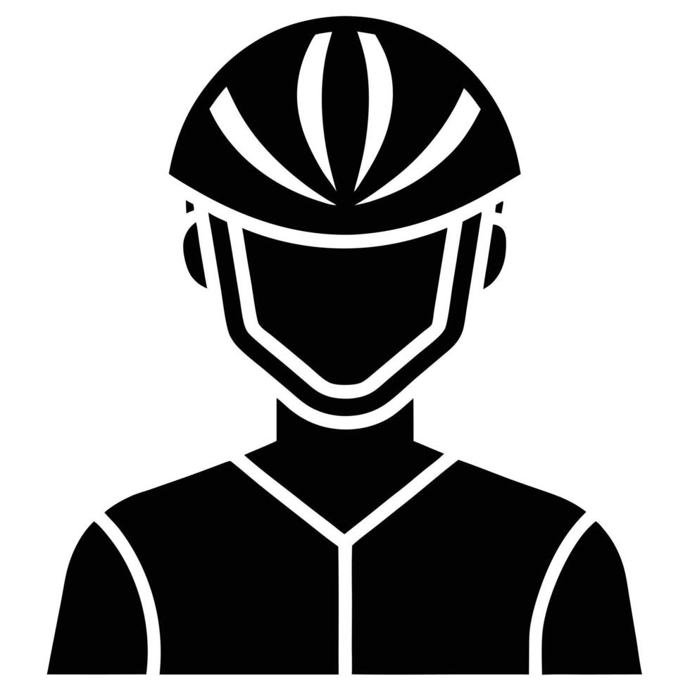 Cyclist with Helmet Silhouette Illustration vector