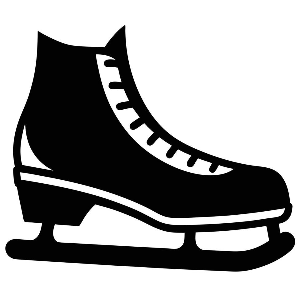 Ice Skate Blade Silhouette on White Background vector