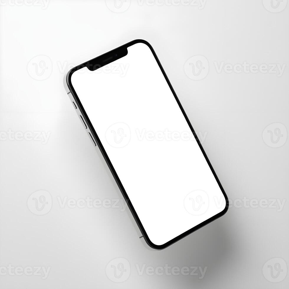 White mobile phone mockup display photo