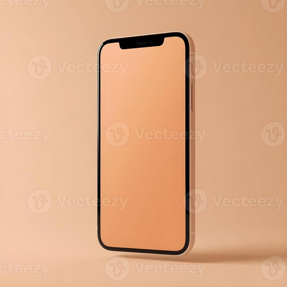Mobile phone display oranges background photo