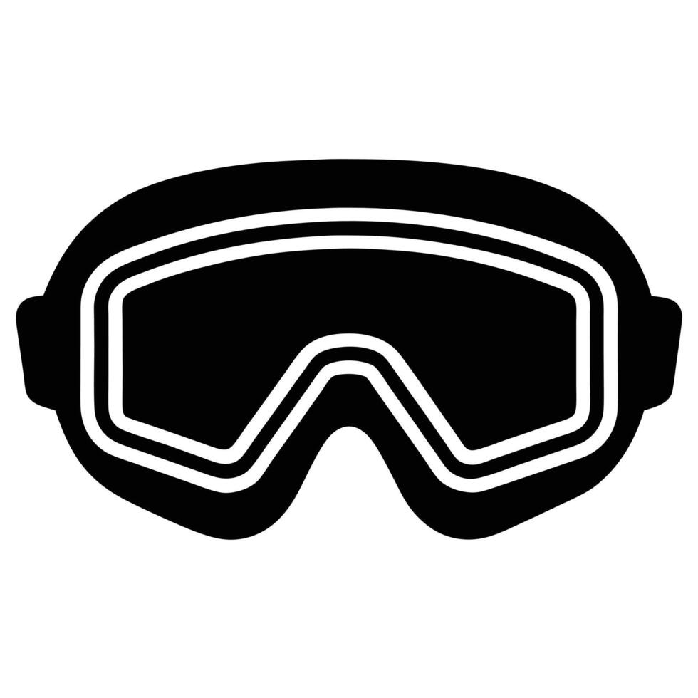 Ski Goggles Silhouette on White Background vector