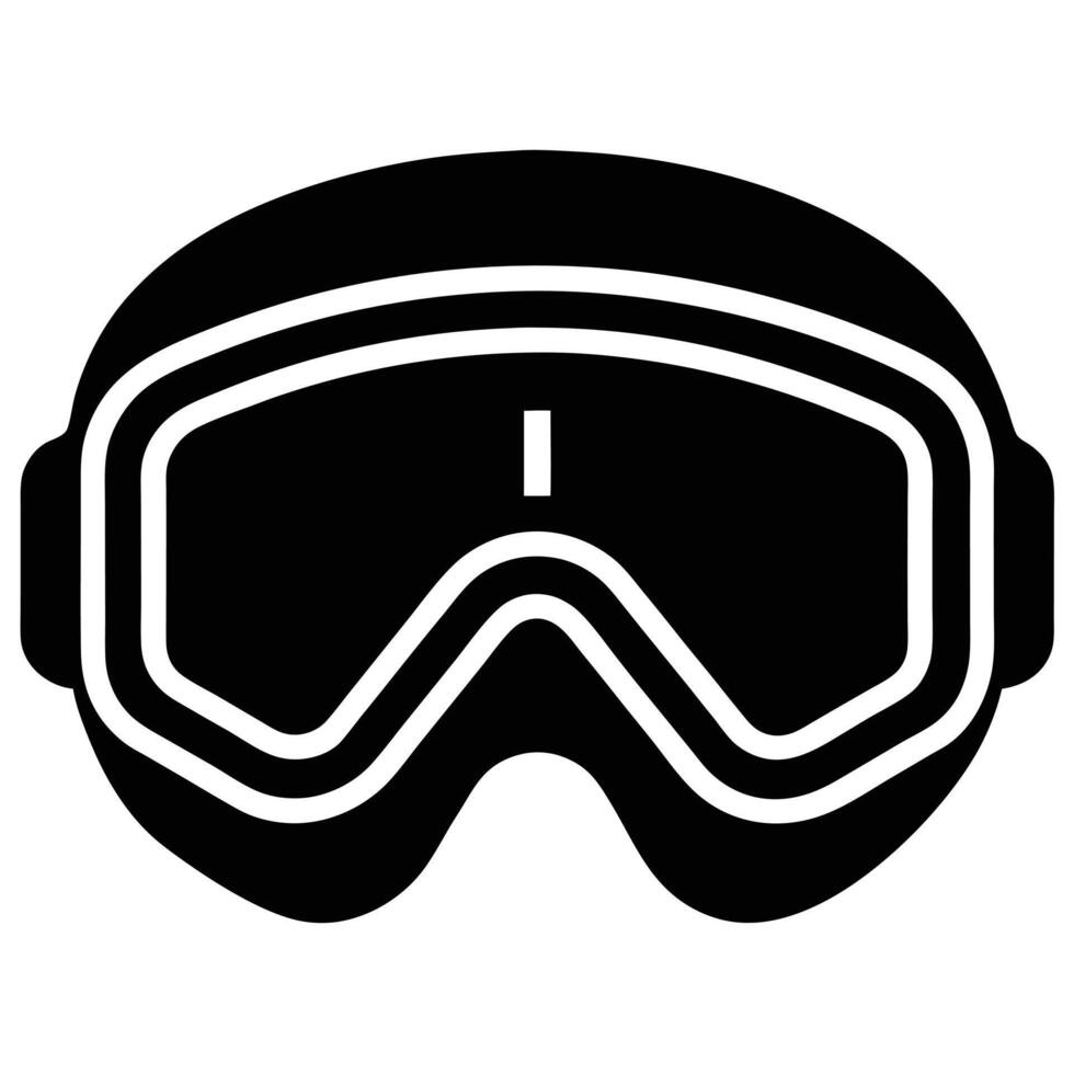 Snowboarding Goggles Silhouette on White Background vector
