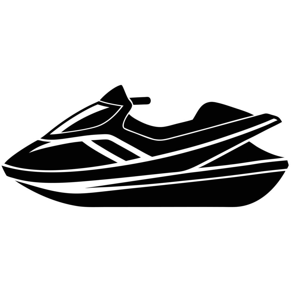 Jet Ski Silhouette on White Background vector