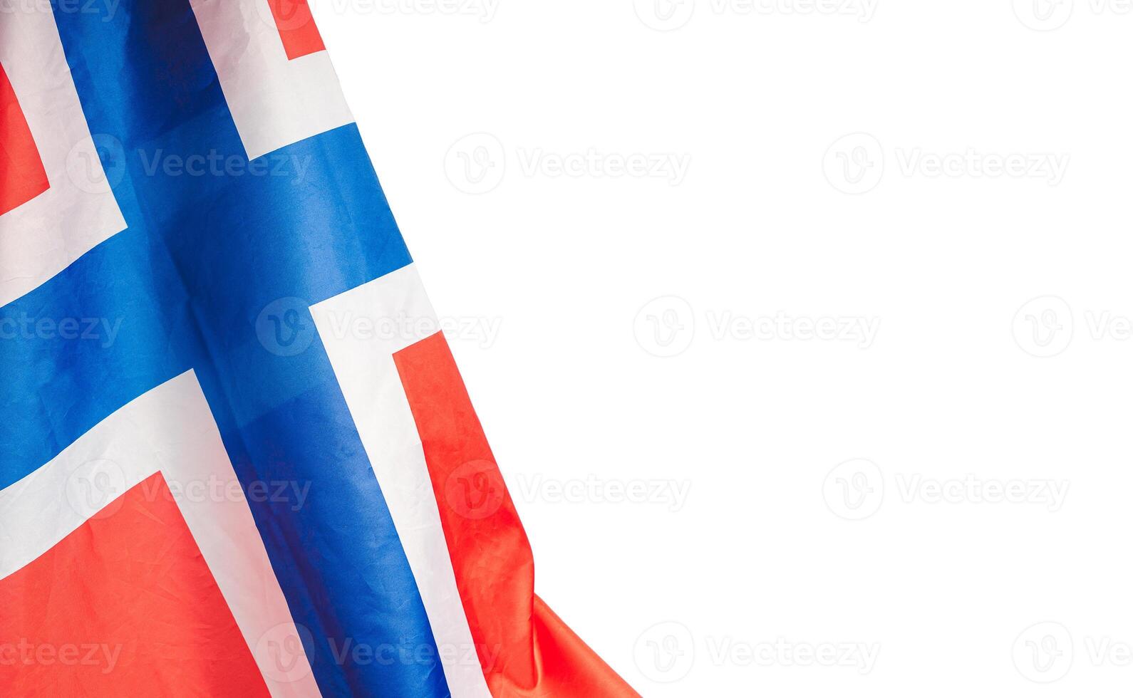 Close-up of the Norway flag on a white background photo