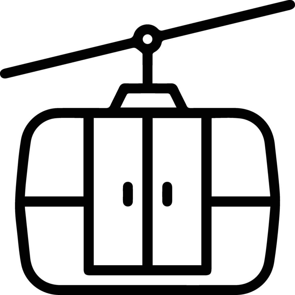 A black and white image of a cable car vector