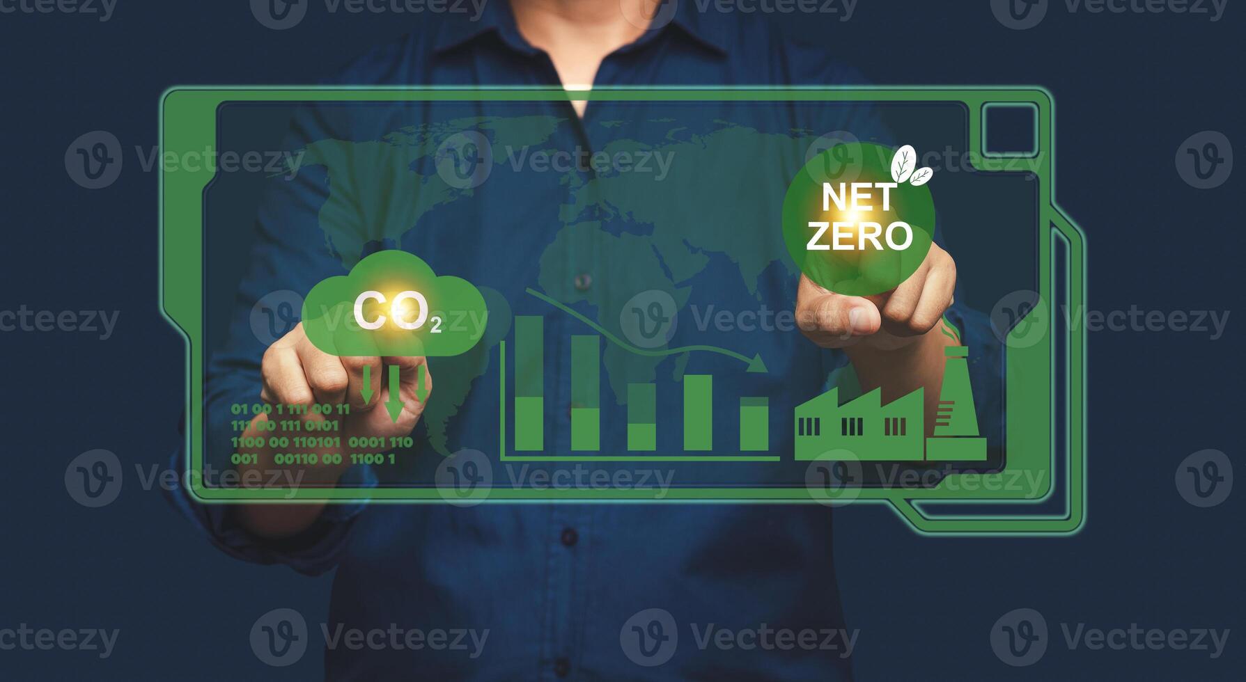 Reduce CO2 emission concept. Net-zero greenhouse gas emissions target in 2050 photo