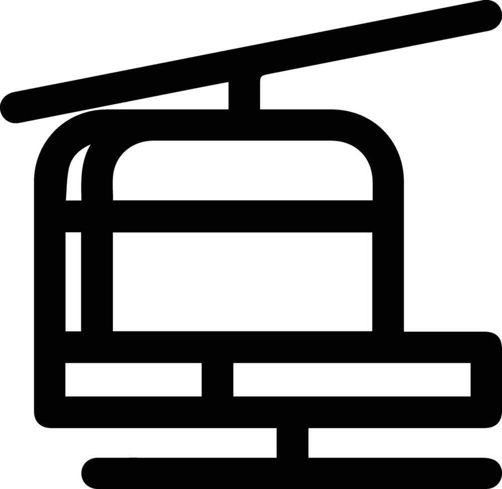 A black and white image of a ski lift vector