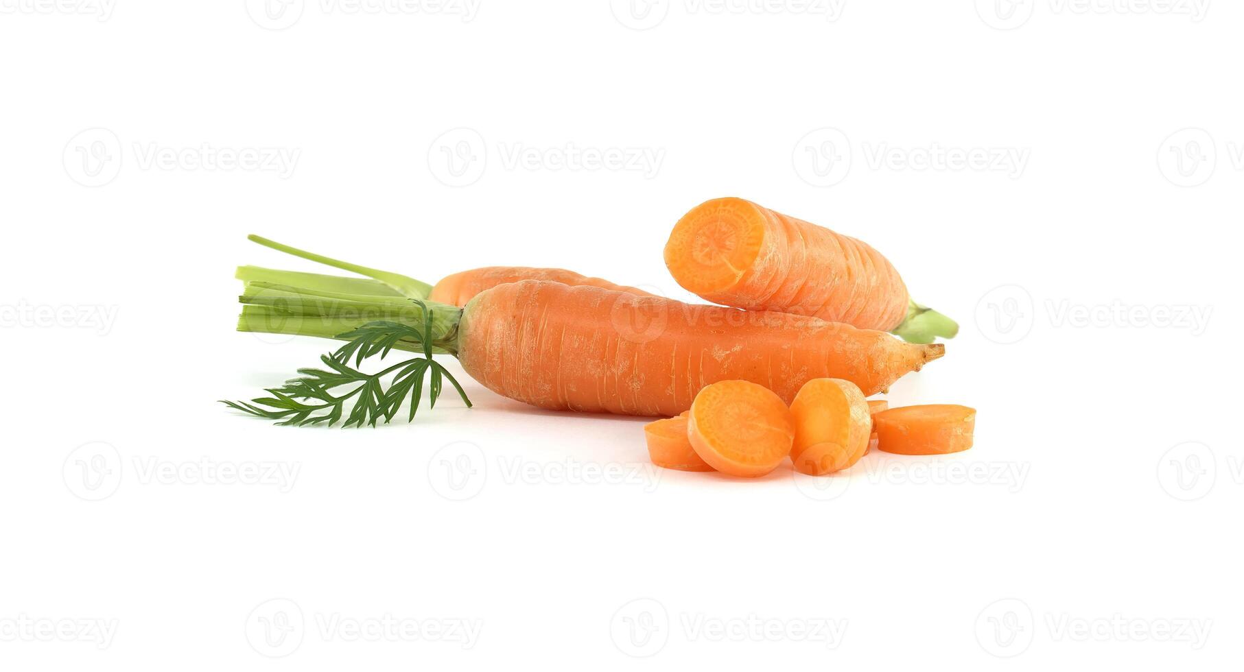 Fresh and Vibrant Carrots Isolated on White Background photo