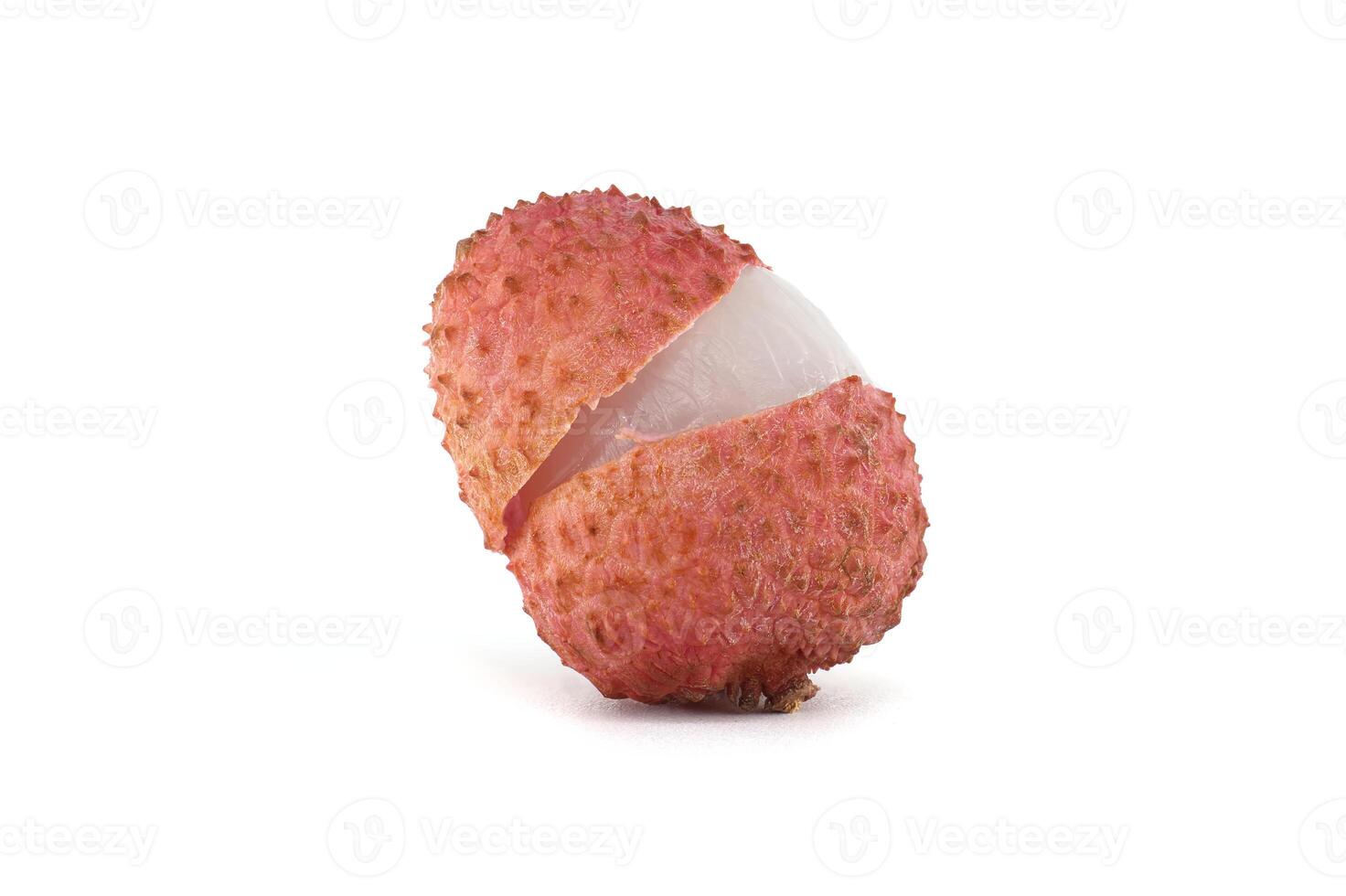 Vibrant Lychee Fruit with Exposed Flesh photo
