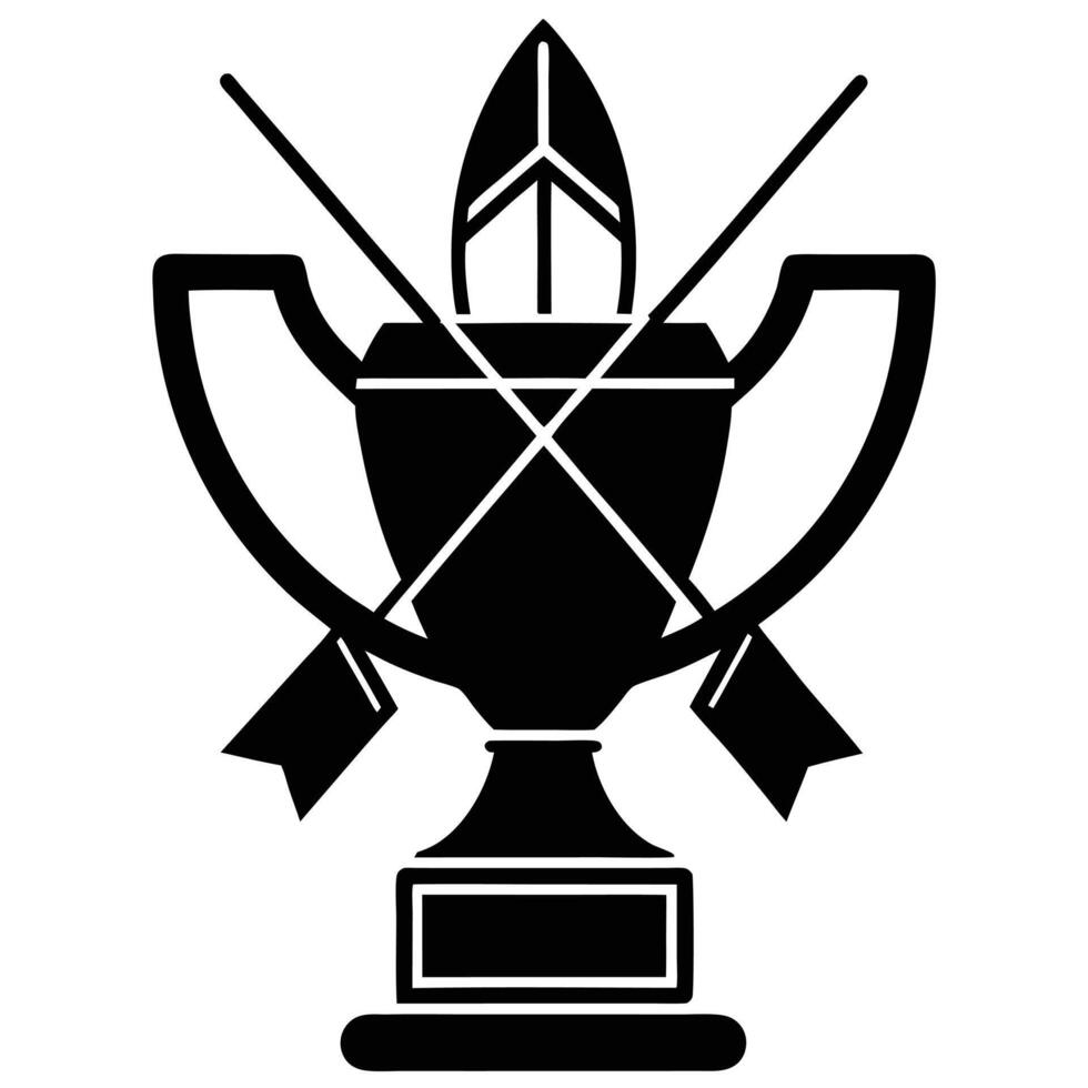 Archery Trophy Silhouette on White Background vector