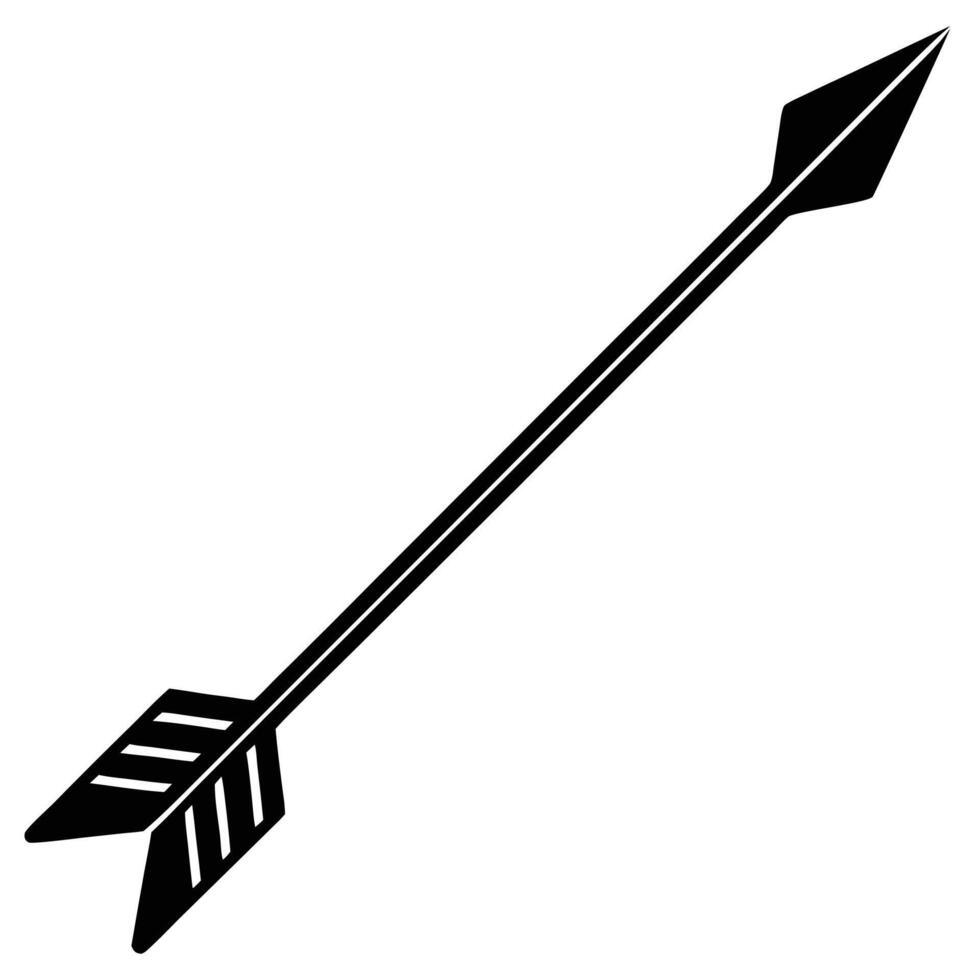 Archery Arrow Silhouette on White Background vector