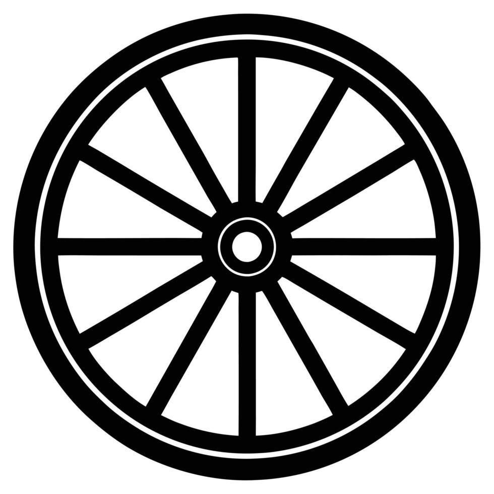 Cartwheel Silhouetted on White Background vector