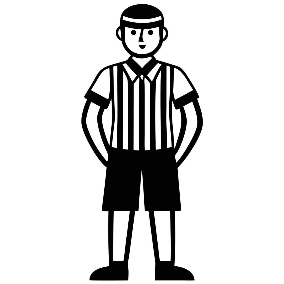 Basketball Referee Silhouette on White Background vector