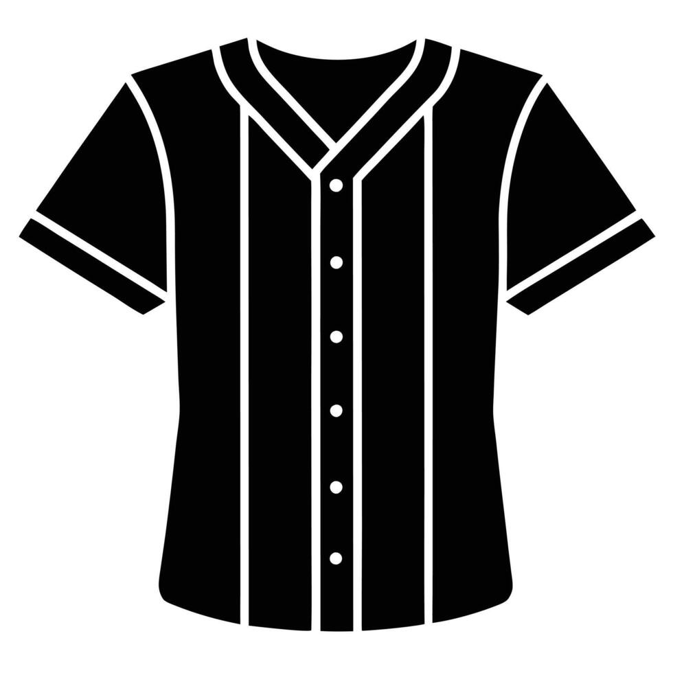 Baseball Jersey Silhouette on White Background vector