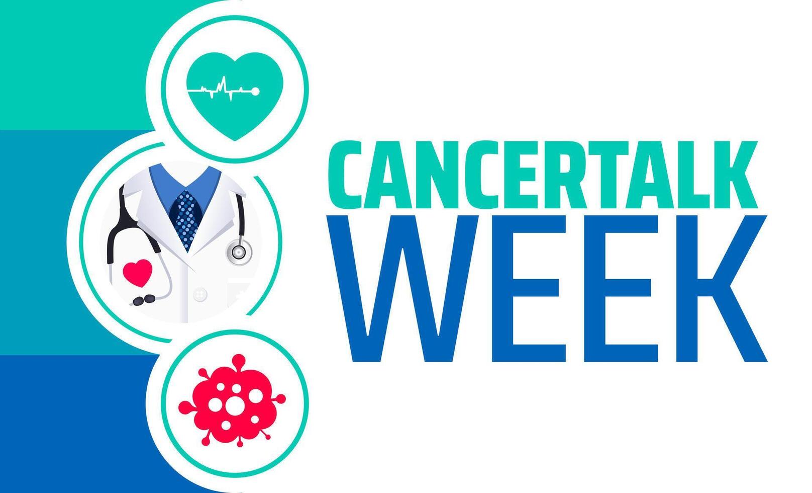 Cancertalk Week or Cancer talk Week background banner or poster design template. observed every year in January. Holiday concept. Use to any Template, card, poster, placard, template. vector