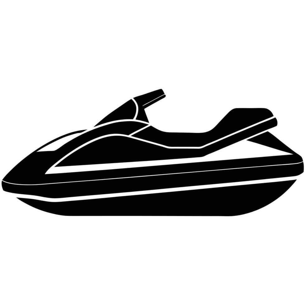 Jet Ski Handle Silhouette on White Background vector