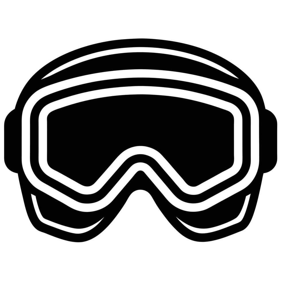 Snowboarding Goggles Silhouette on White Background vector