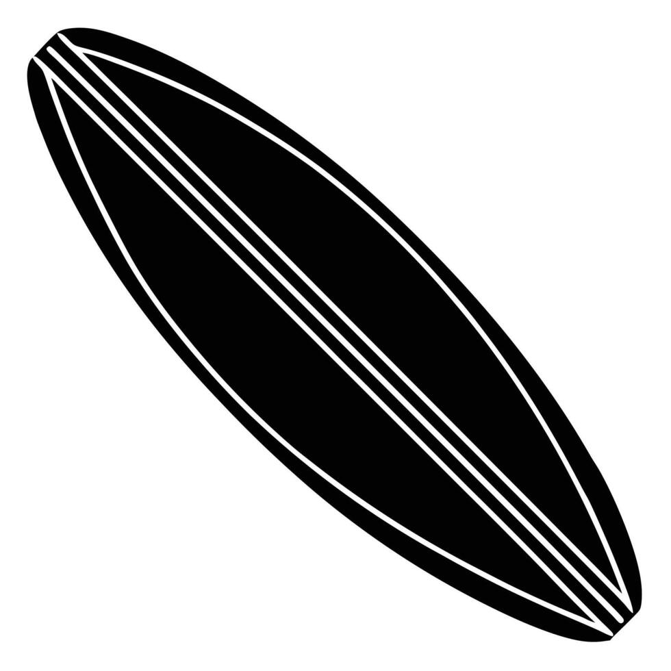 Surfboard Silhouette on White Background vector
