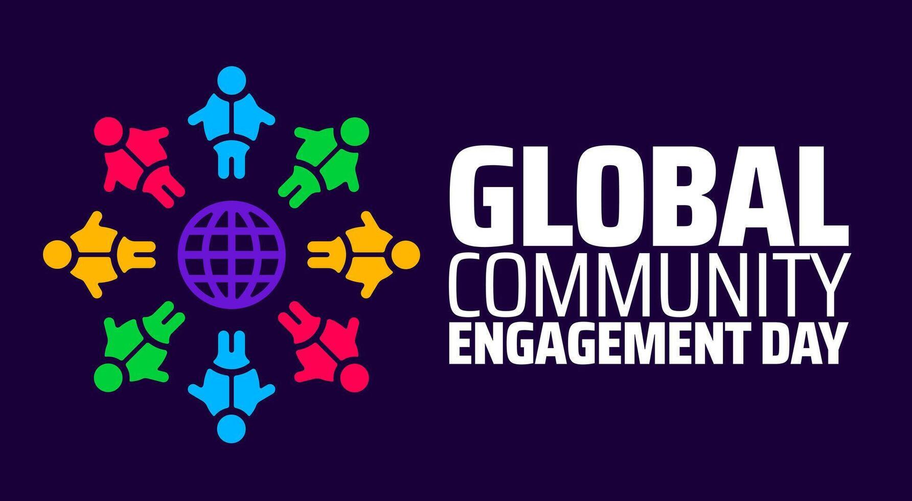 Global community engagement day background banner vector