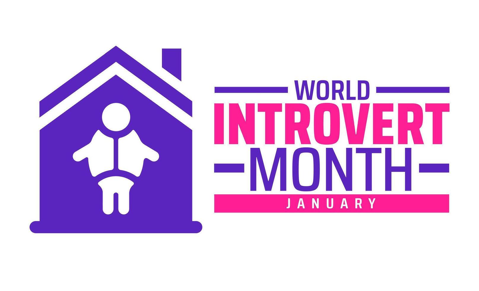 World Introvert Month background banner or poster design template vector