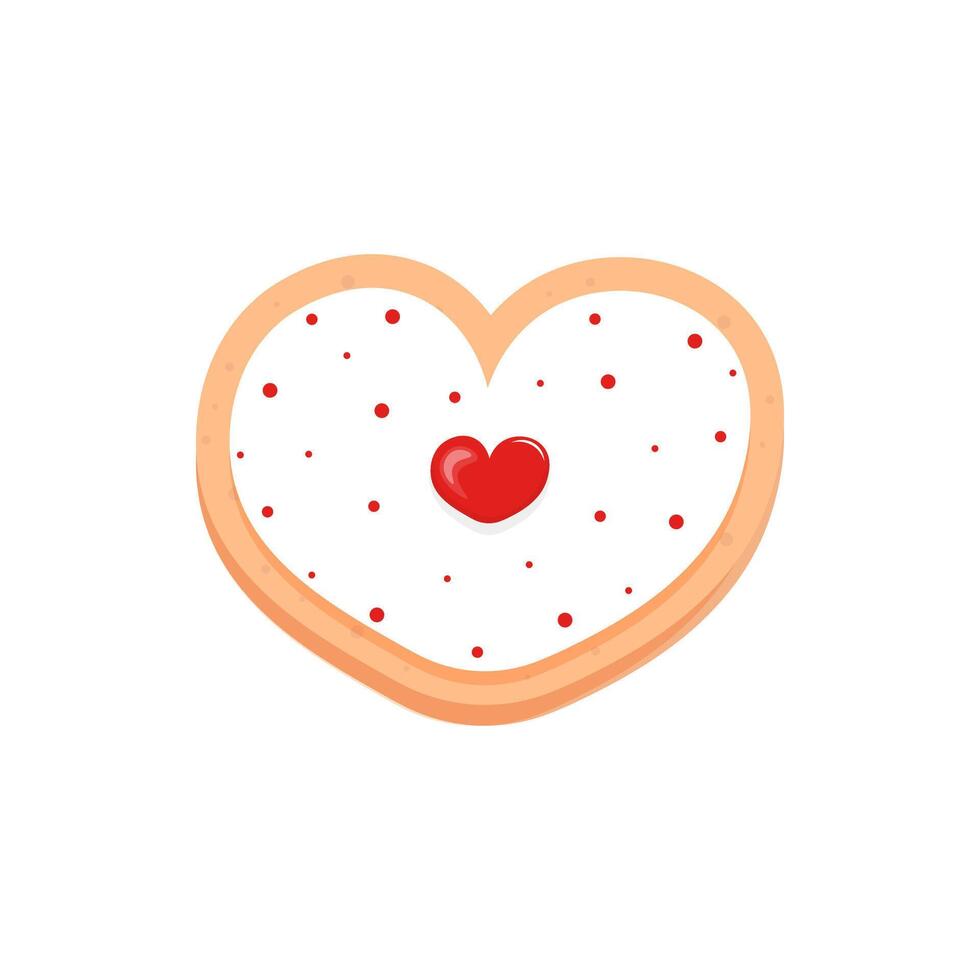 Heart shaped cookies with WHITE icing and sprinkles vector