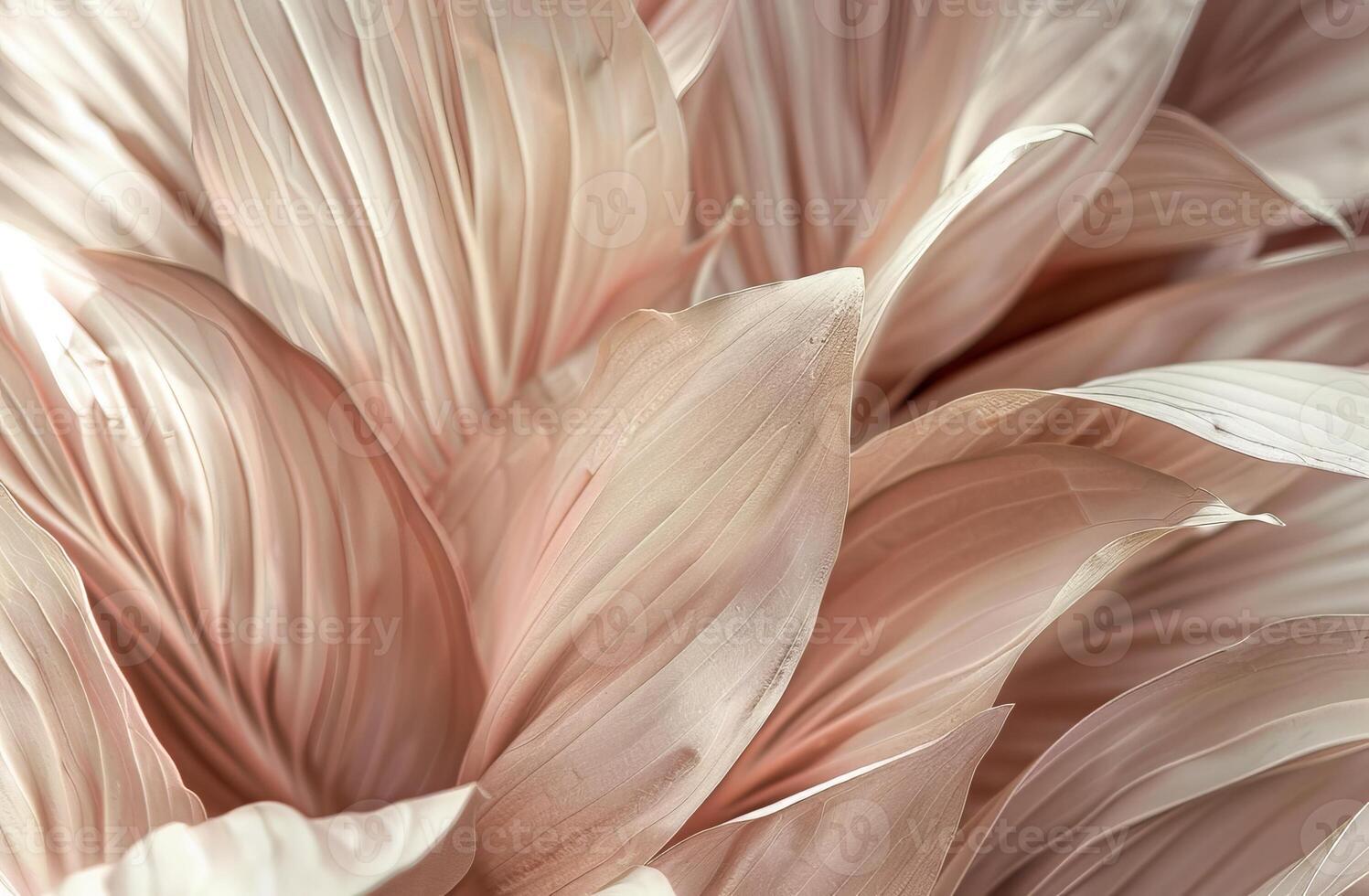 Beige Aesthetic Dried Leaves Delicate Background. Soft Wallpaper Texture of Transparent Macro Paper Leaves. photo