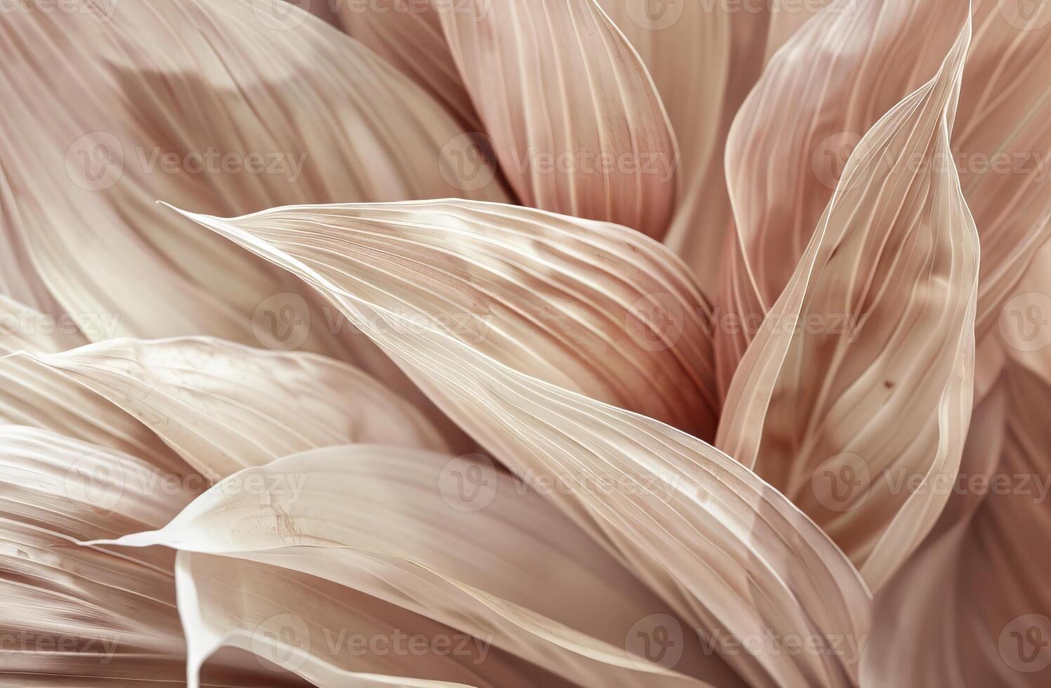 Beige Aesthetic Dried Leaves Delicate Background. Soft Wallpaper Texture of Transparent Macro Paper Leaves. photo
