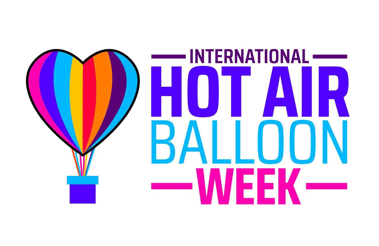 International Hot Air Balloon Week background banner or poster design template. observed every year in January. Holiday concept. Use to any Template, card, poster, placard, template. vector