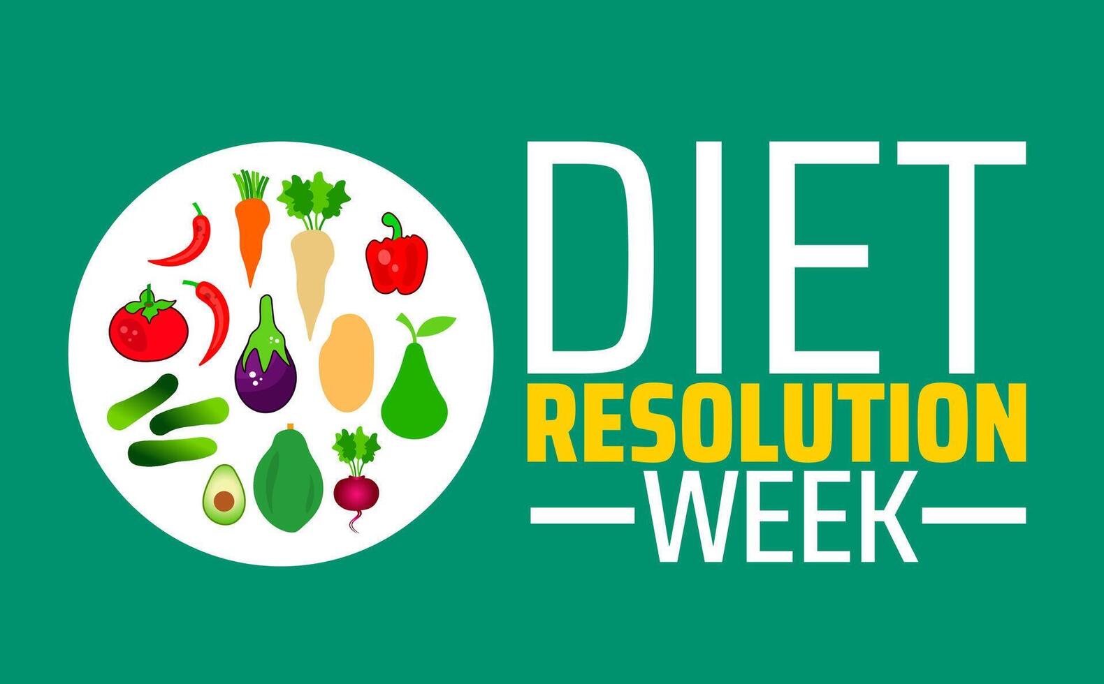 Diet Resolution Week background banner or poster design vector