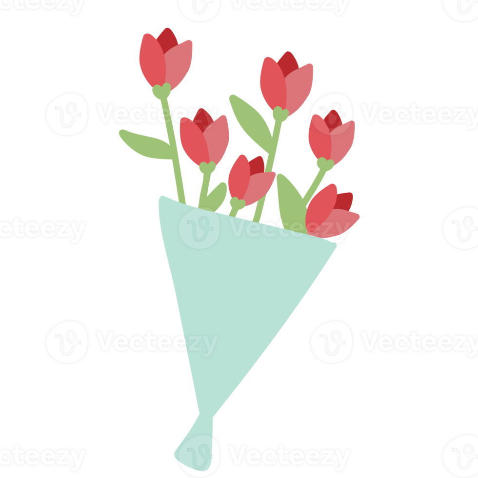 cute flower bucket illustration png