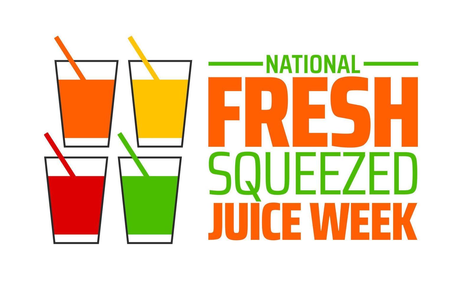 National Fresh Squeezed Juice Week background banner vector