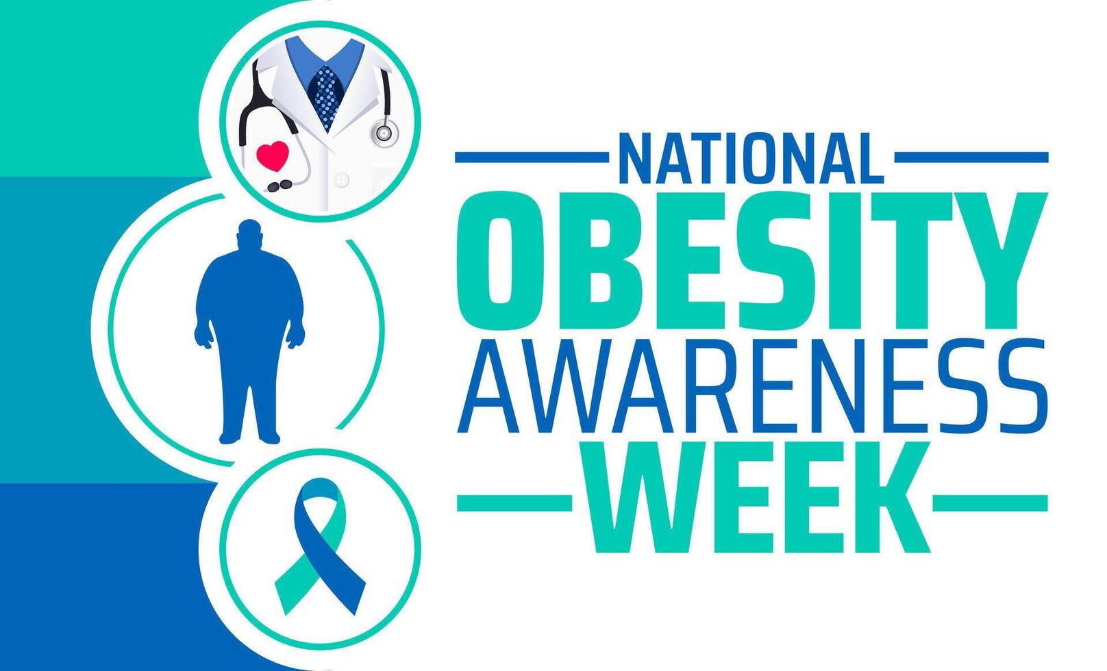 National Obesity Awareness Week background banner or poster design template. observed every year in January. Holiday concept. Use to any Template, card, poster, placard, template. vector