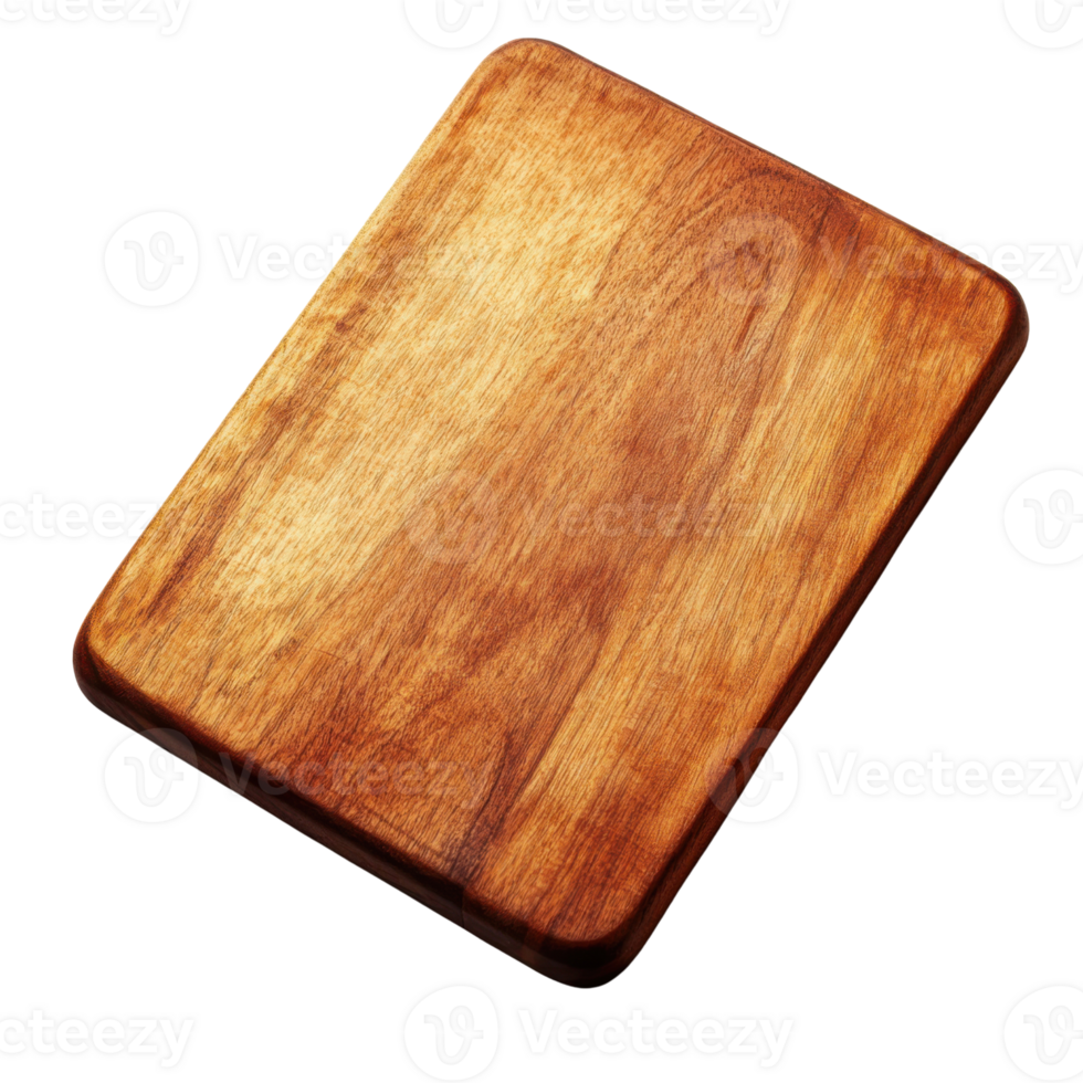 Rustic Wooden Cutting Board with Handle, Durable Kitchen Tool for Food Prep and Serving on Transparent Background png