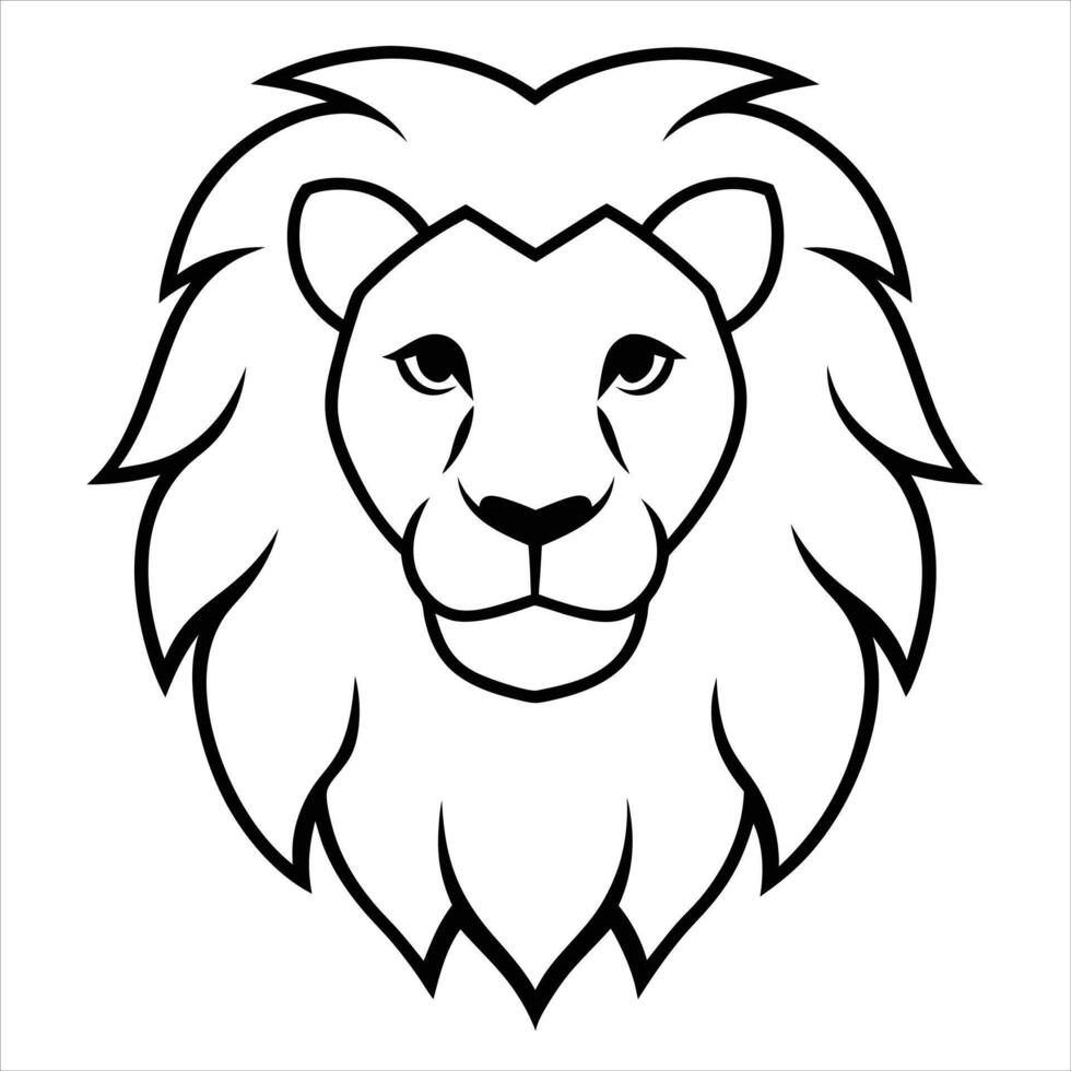 Lion head outline vector