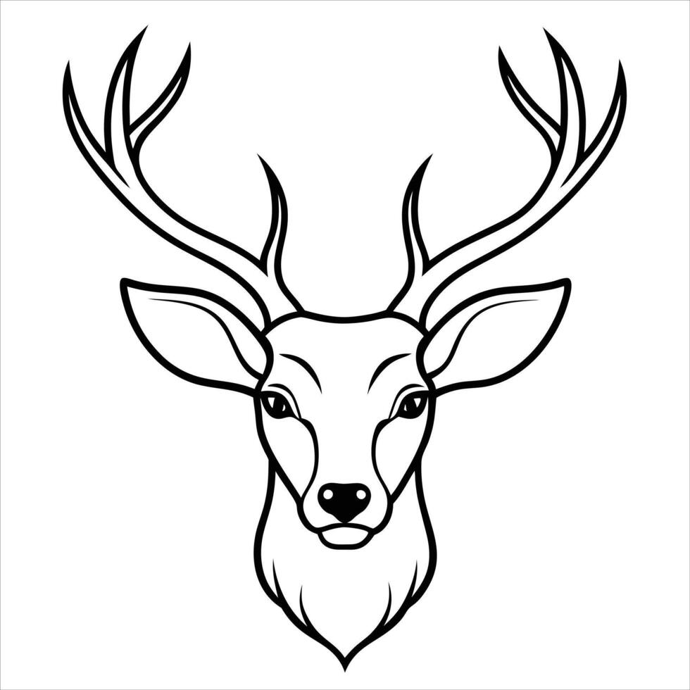 Deer head outline vector