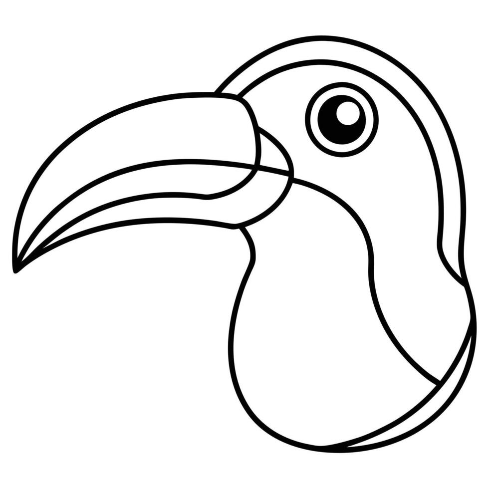 Toucan head outline coloring page vector