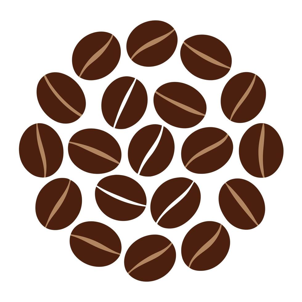 Coffee beans in a circle on a white background vector