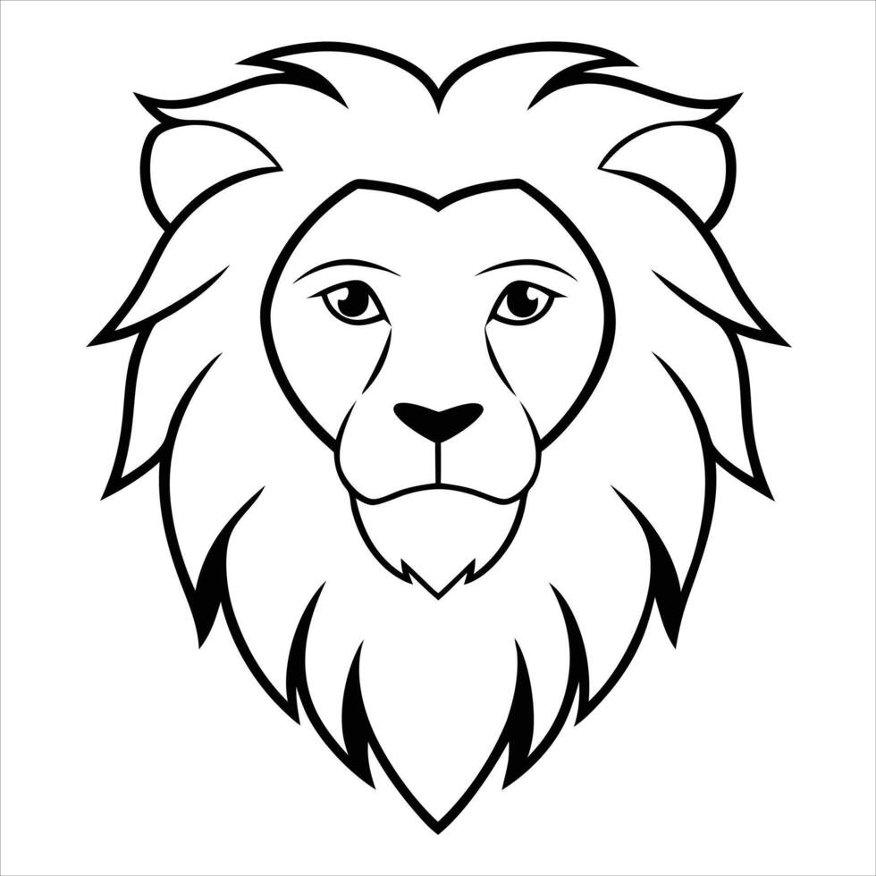 Lion head outline vector