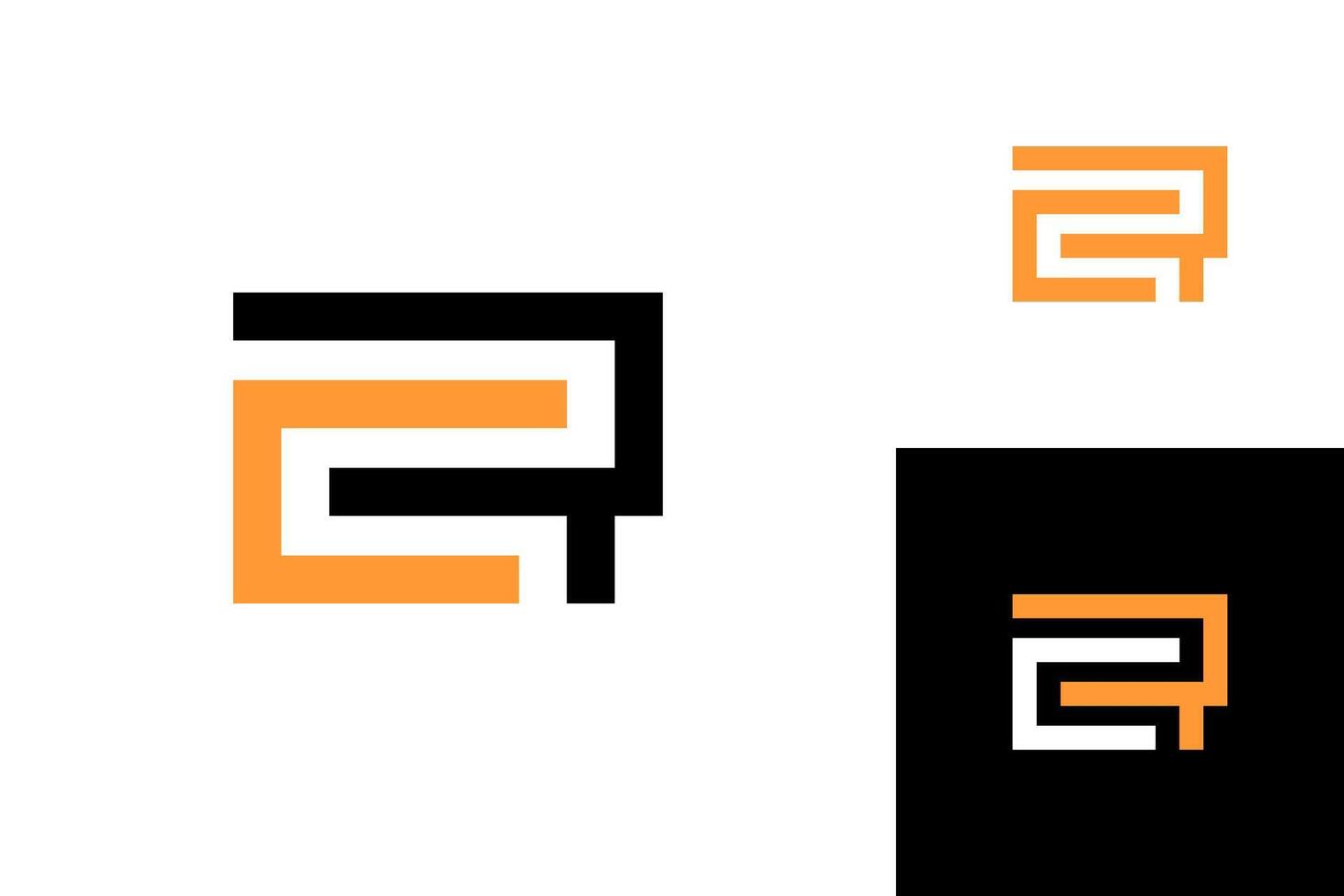 CR logo icon line abstract design business isolated vector