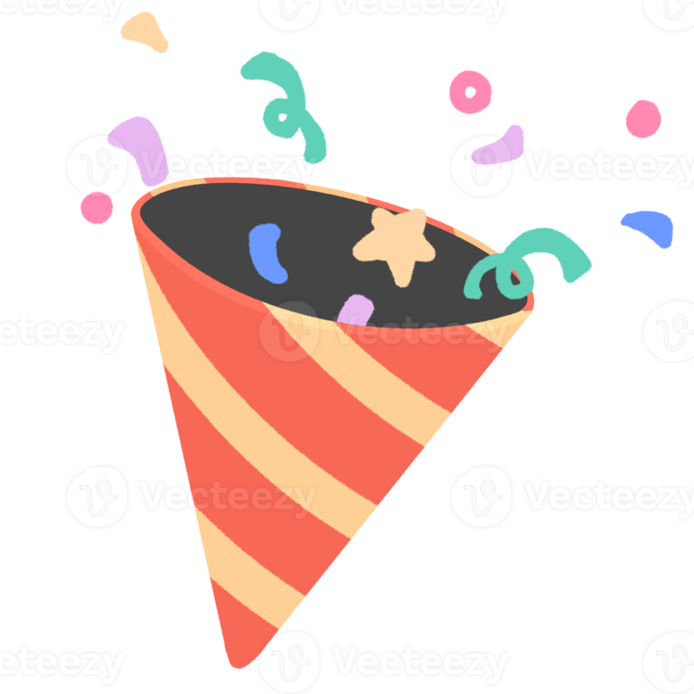 confetti popper in red color png
