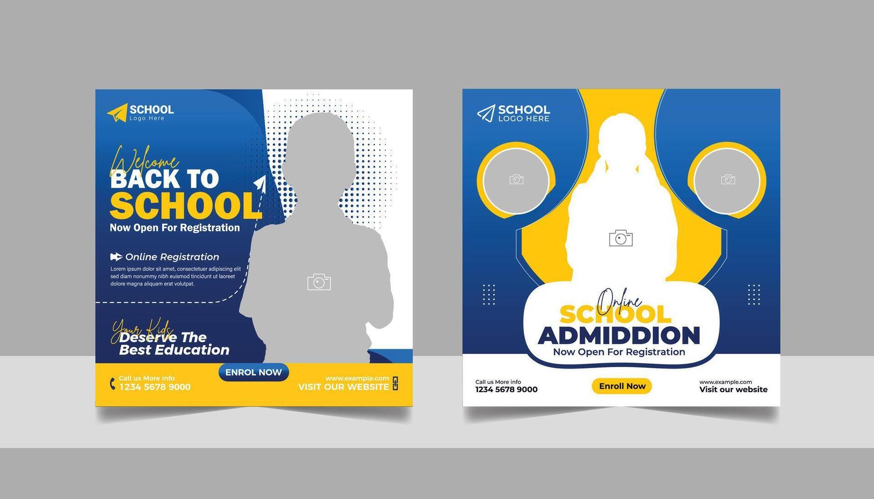 School square flyer vector