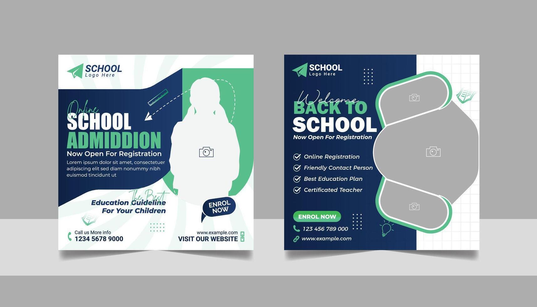 education social media post design vector