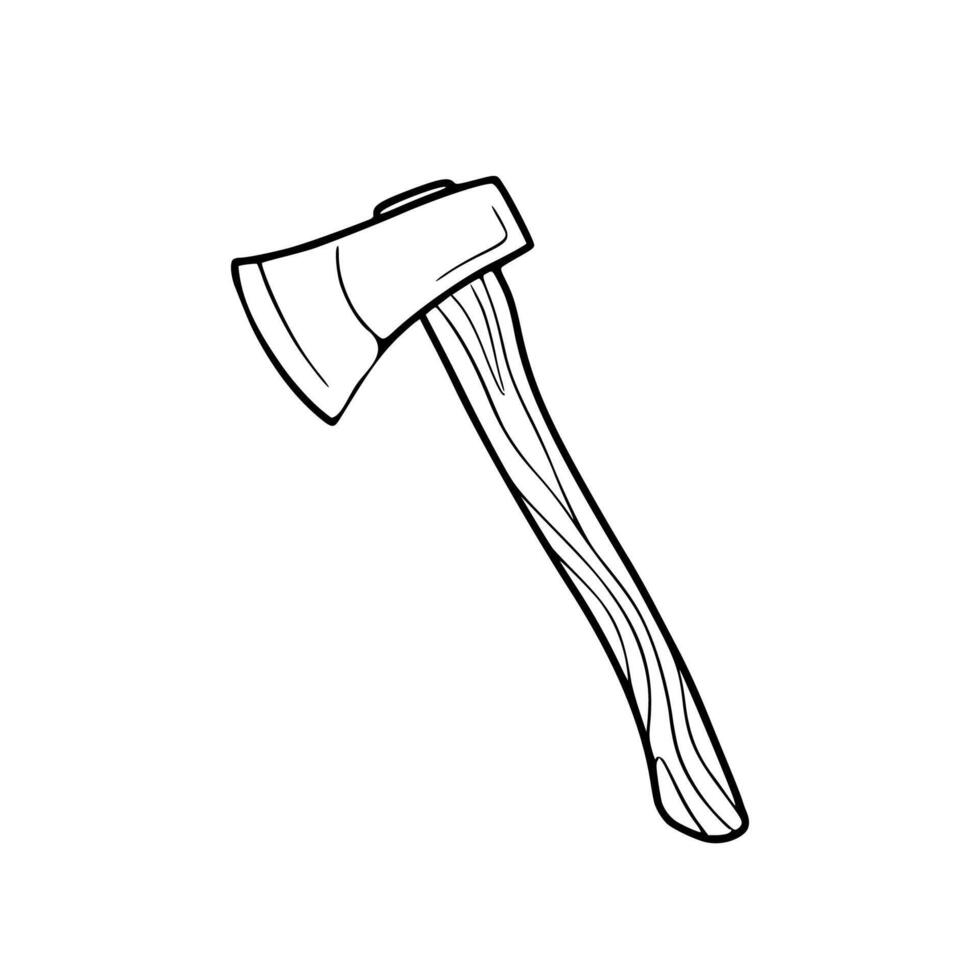 An ax is shown in a drawing on a white background vector