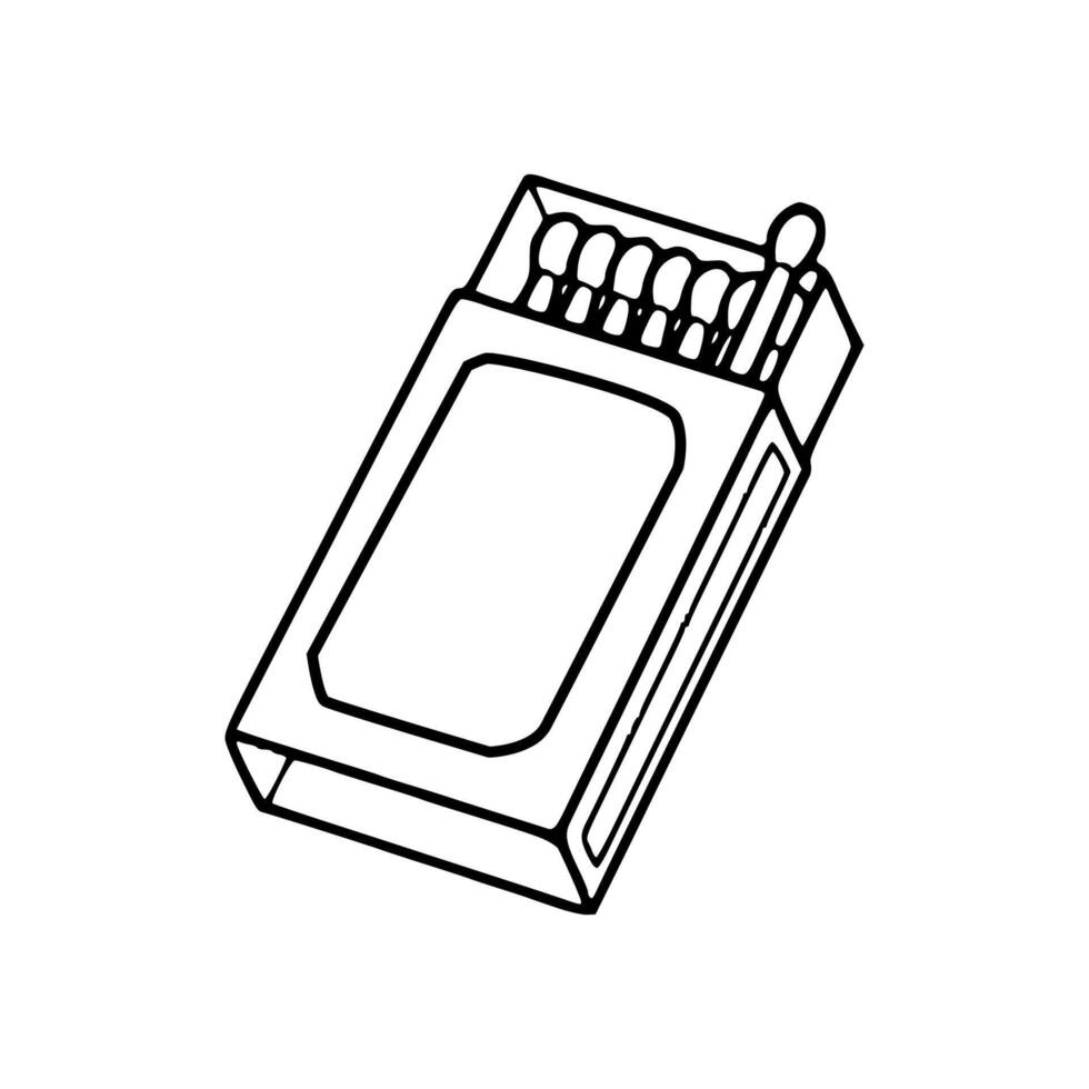 A black and white drawing of a matchbox vector